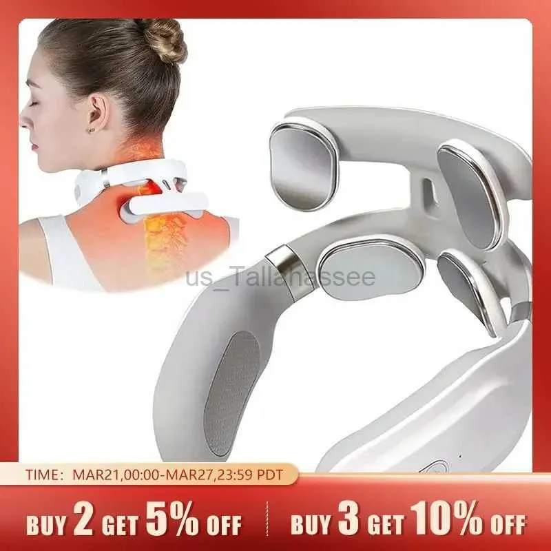 Oreillers de massage pour le cou, machine de massage du cou, 4 machines chauffantes pour protection de la tête et du cou, respiration légère, vibration, compresse chaude, machine pour la colonne cervicale 240322