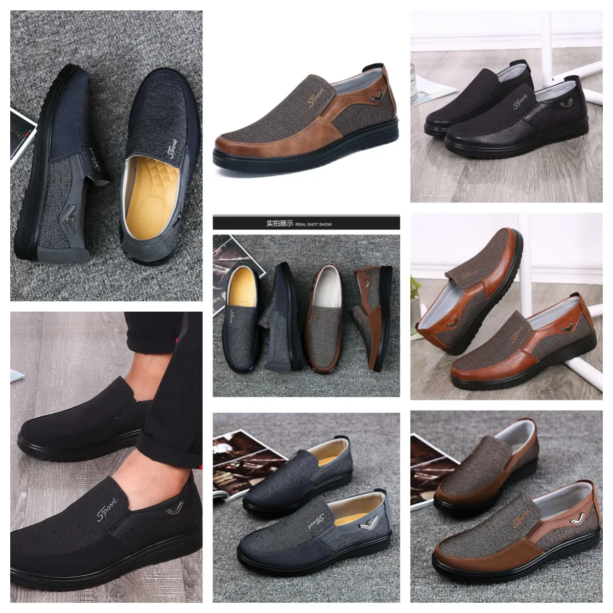 Casual Shoe GAI sneaker sport Cloth Shoe Men Single Business Classic Top Shoe Soft Sole Slipper Flat Leathers Men Shoes Black comforts soft size 38-50