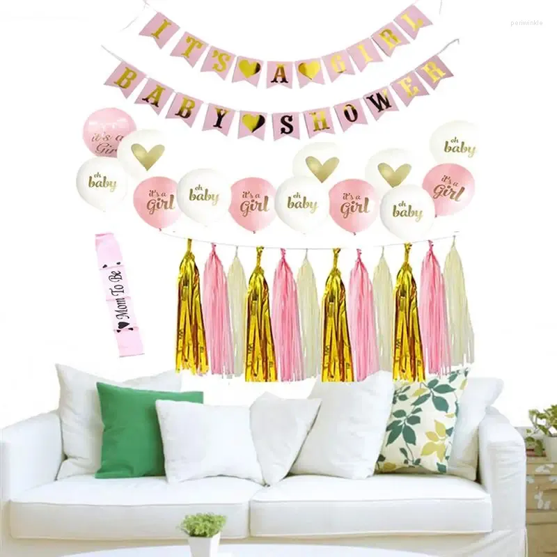 Dekoracja imprezowa Funpa Delifful Balloons Baby Shower Glitter Dekoracyjne balonowe ozdoby z frędzlami