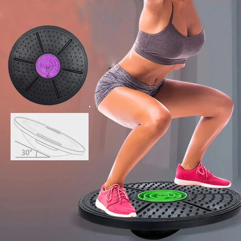 Yoga Balance Board Disc Stability Round Plates Exercise Trainer for Fitness Sports Waist Wriggling Fitness Balance Board XA275A 240319