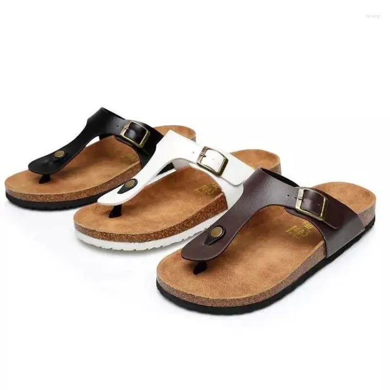 Skor tofflor kvinnors flip 8 floppar utomhus sommarsandaler zapatos hombre par cork kvinnor strand 74018 7401