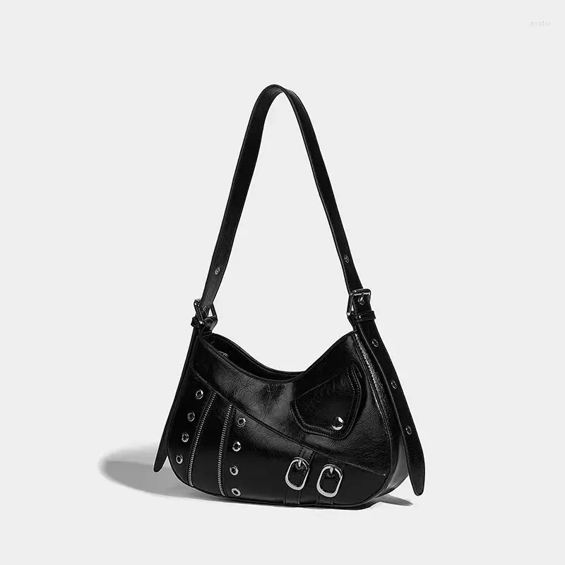 2024 Нишевая дизайнерская роскошная сумка на шнуровке в стиле ретро с завязками в стиле панк подмышками Высококачественная модная сумка через плечо большой вместимости