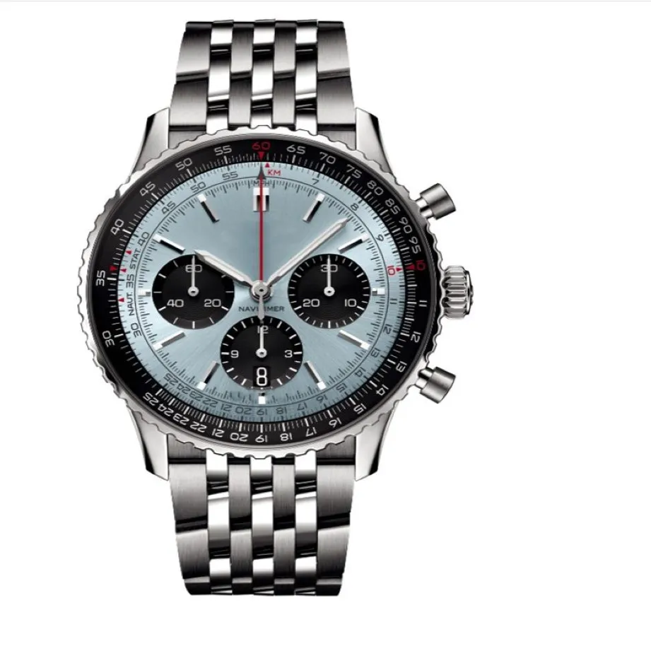 Nacitimer B01 Fashion Business Chronograaf 47 MM Wijzerplaat Panda Eye Riem heren Quartz Polshorloge horloges2760