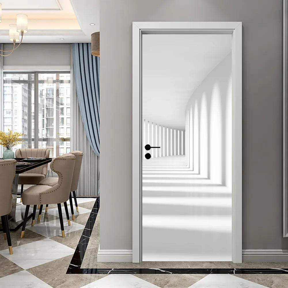 3D Door Mural - Abstract Corridor Design: Self-Adhesive Waterproof ...