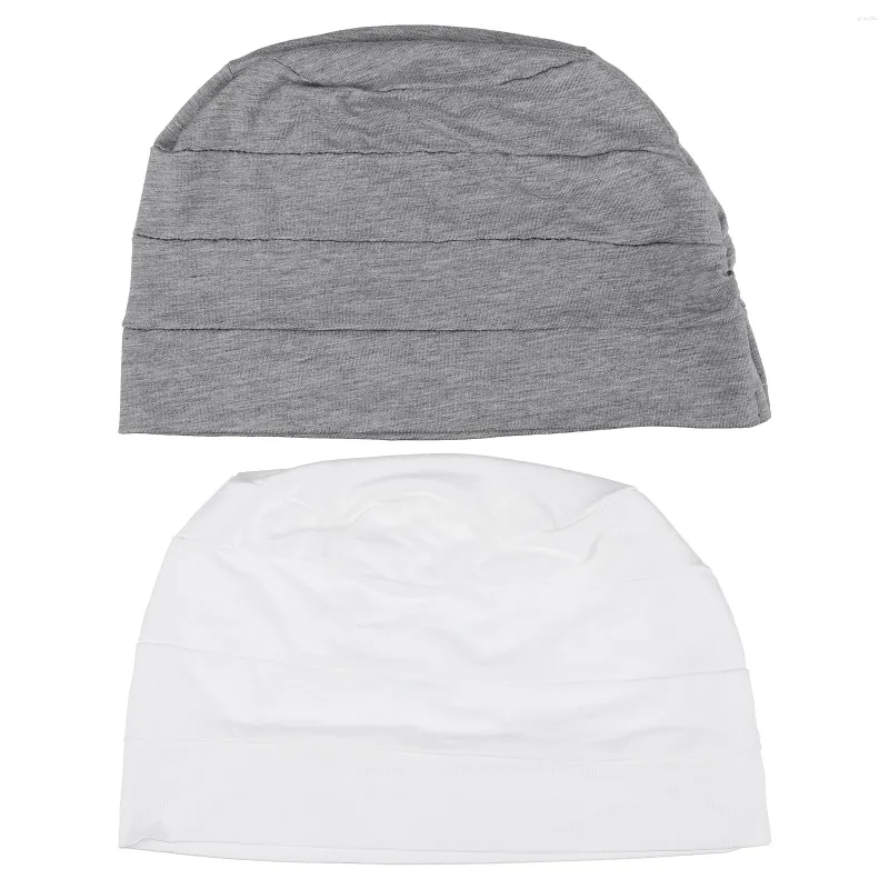 Berretti 2 pezzi per dormire Berretto chemioterapico Cappello da donna Copricapo Cotone Elastico Notte