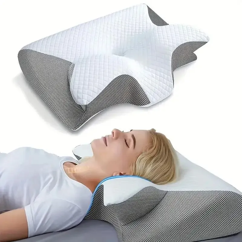 Подушка для шеи с эффектом бабочки, медленный отскок, удобная пенопластовая ортопедическая массажная кровать для шейного отдела 240313