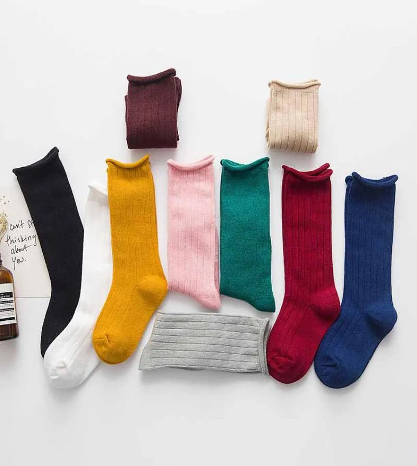 Детские однотонные полосатые носки, детские чулки-трубочки, средние носки унисекс для мальчиков и девочек, дышащие летние носки высшего качества для малышей2691588