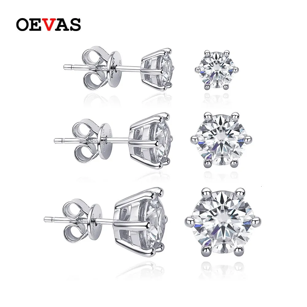 OEVAS STUDイヤリングDカラー052カラット925スターリングシルバーゴールドメッキセット女性無料船240228