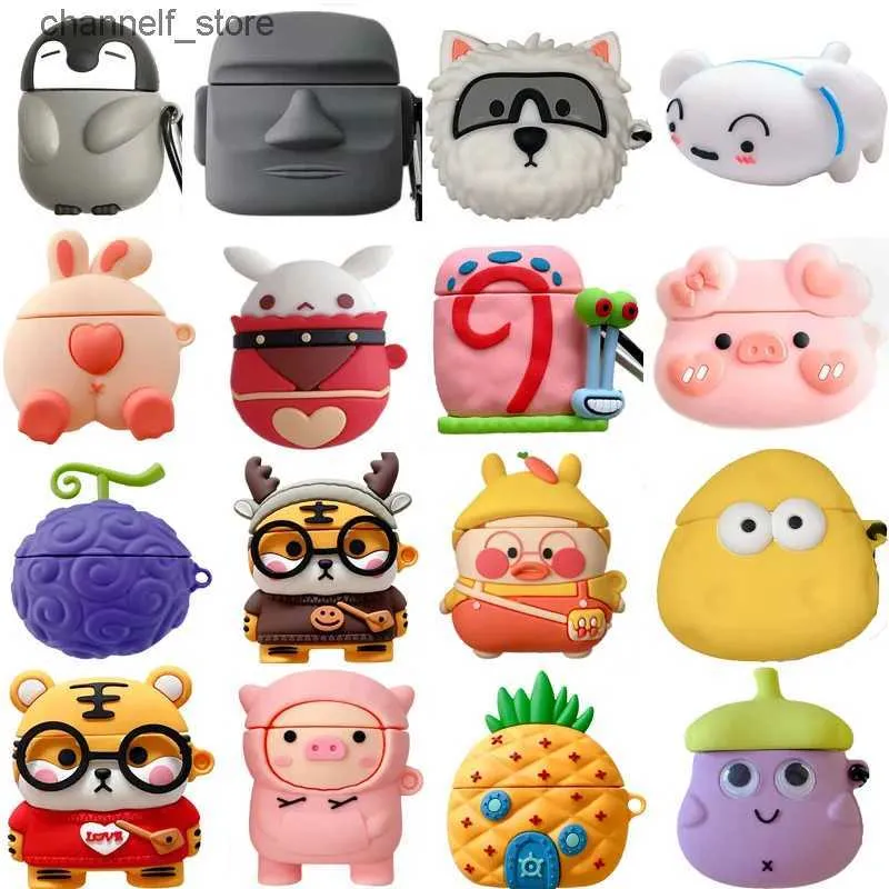 Akcesoria słuchawkowe 3D Creativity Case Pokrywa dla Airpods Pro 2 Silikon Silikon Cute Dog Cartoon Bezprzewodowe słuchawki dla Airpods 1 2 3 Pro 2 Covery240322