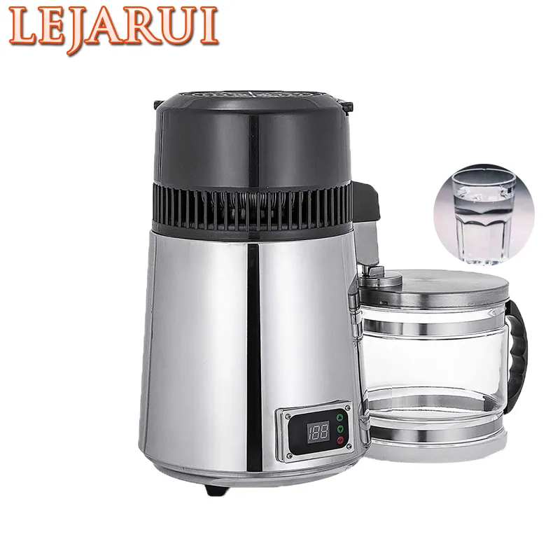 Pure Water Distiller 4L Dental Distilled Water Machine Filter Rostfritt stål Electric Distillation Purifier JUG 110V 220V