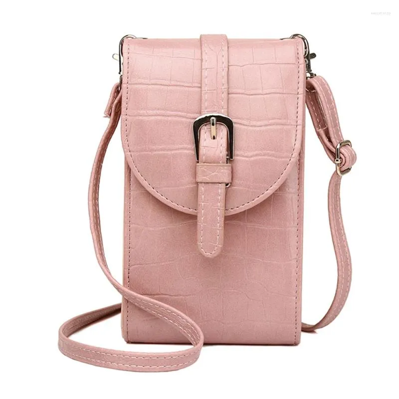 Sacos de ombro Bolsa de fivela de cinto fino moído qualidade material pu adequado para viajar top crossbody telefone de crocodilo