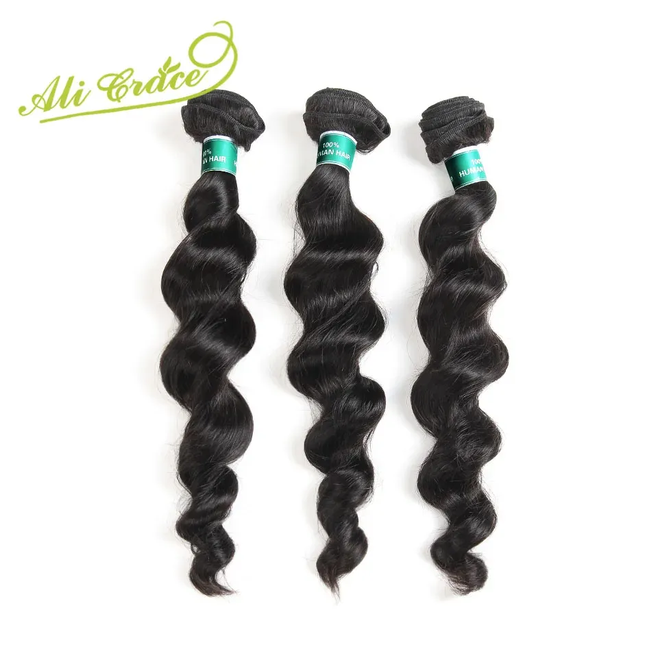 Bündel Ali Grace Hair 3 Bündel Malaysian Lose Wave Hair 1028inch natürliche Farbe 100% Remy Human Hair Webbündel