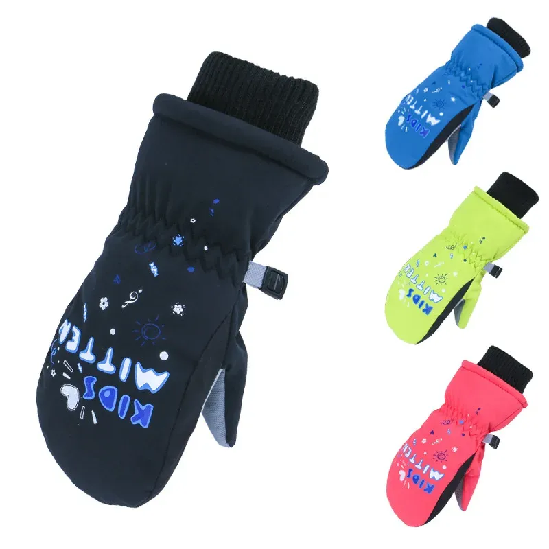 Boots Sport Enfants imperméables Snow Mittens Fleece chauds bébé garçon filles Golves de ski extérieur