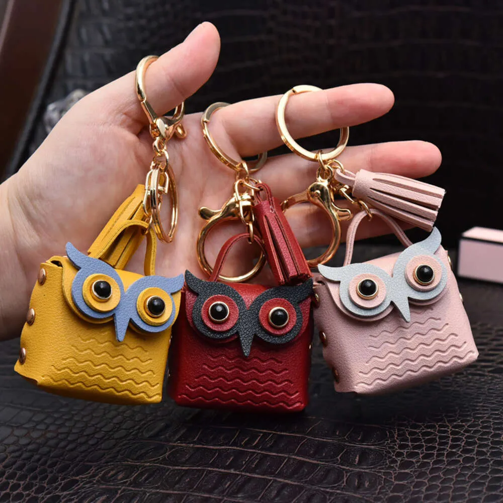 1 PC mignon hibou Mini sac d'école voiture porte-clés pendentif dame portefeuille en cuir PU sacs à main porte-monnaie porte-clés