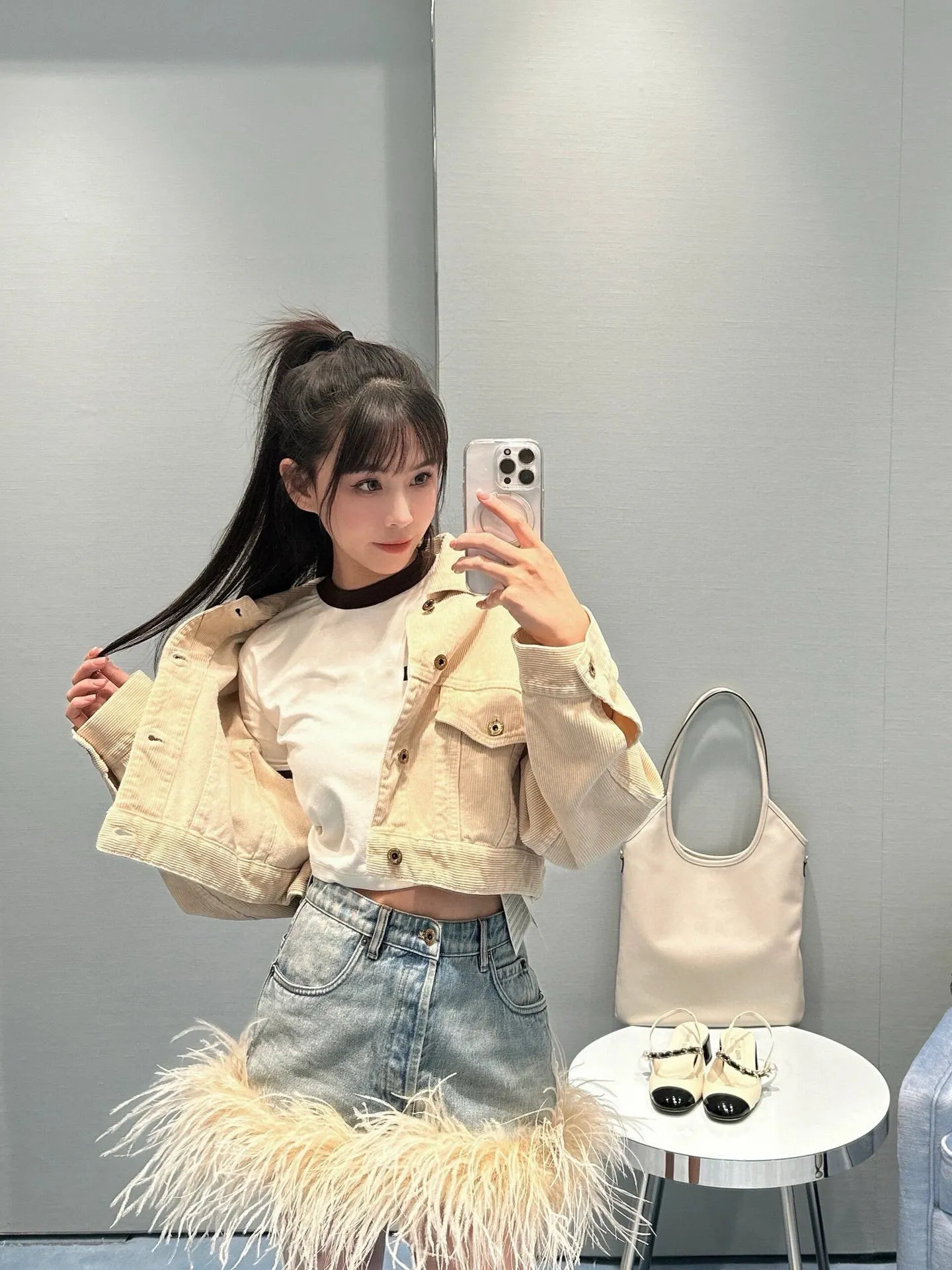 ショートパンツ MiuMiu | Tweed miniskirt