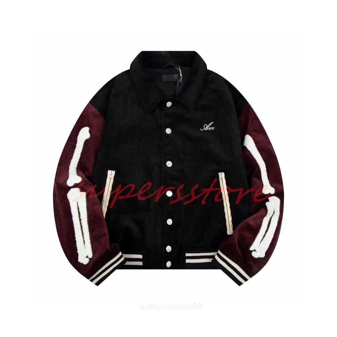 Jaqueta masculina Moda feminina Outerwear Bone VARSITY jaqueta bordado Angry Ram Coats Mens jaquetas pretas jaqueta de designer uniforme de beisebol