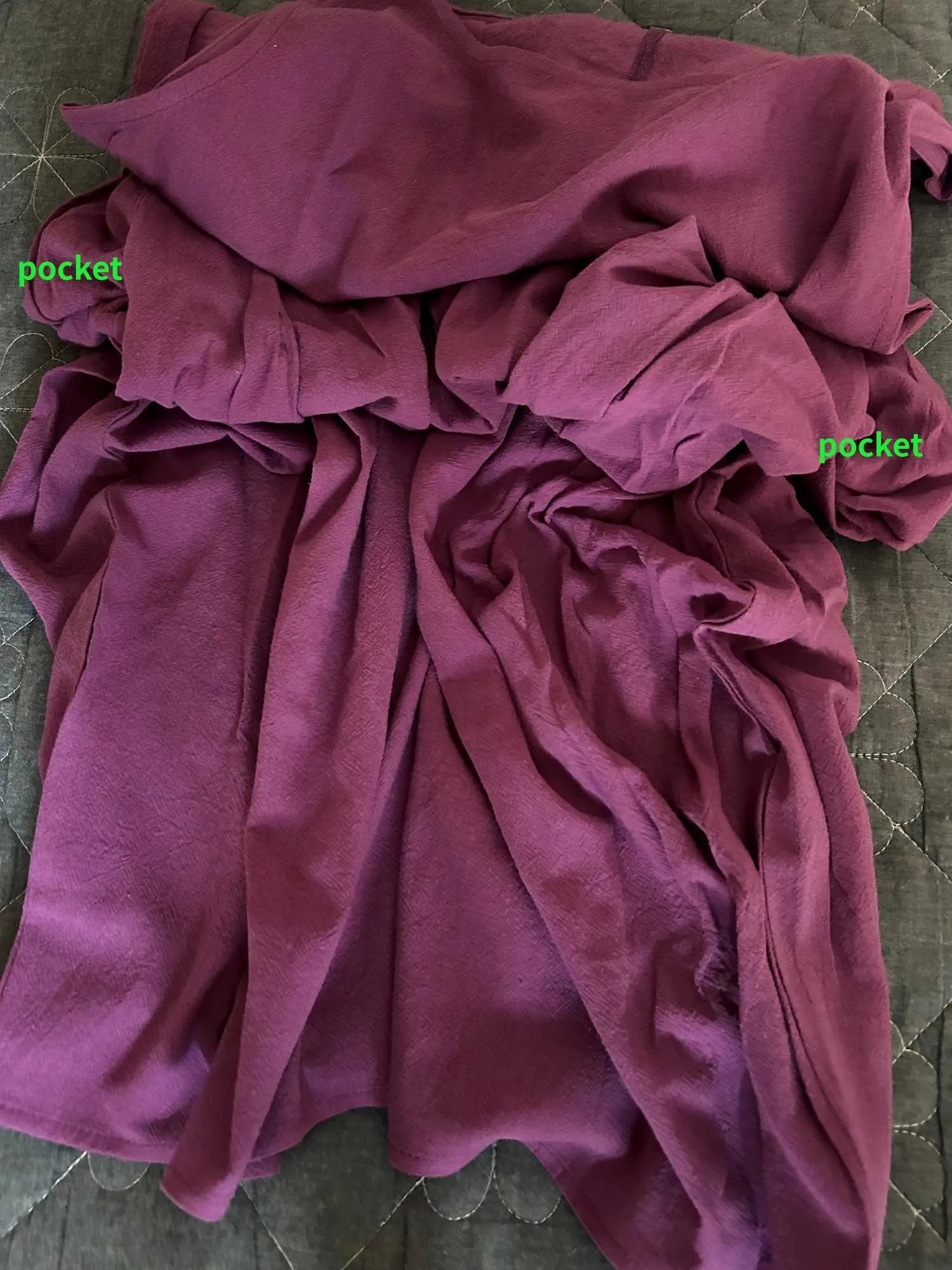 purple ruched long dress