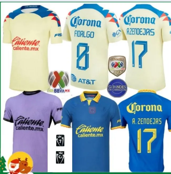 23 24 Club America Futbol Formaları Liga MX Henry J.Quinones D.Valdes 3. A.Zendejas Fidalgo 2023 2024 Evde Üçüncü Maillot hayranları İnce Oyuncu Versiyonu Futbol Gömlekleri