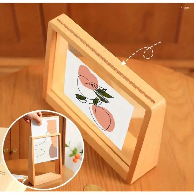 Frames Trapezoidal Po Frame Solid Wood Acrylic Home Decor Desktop Decoration