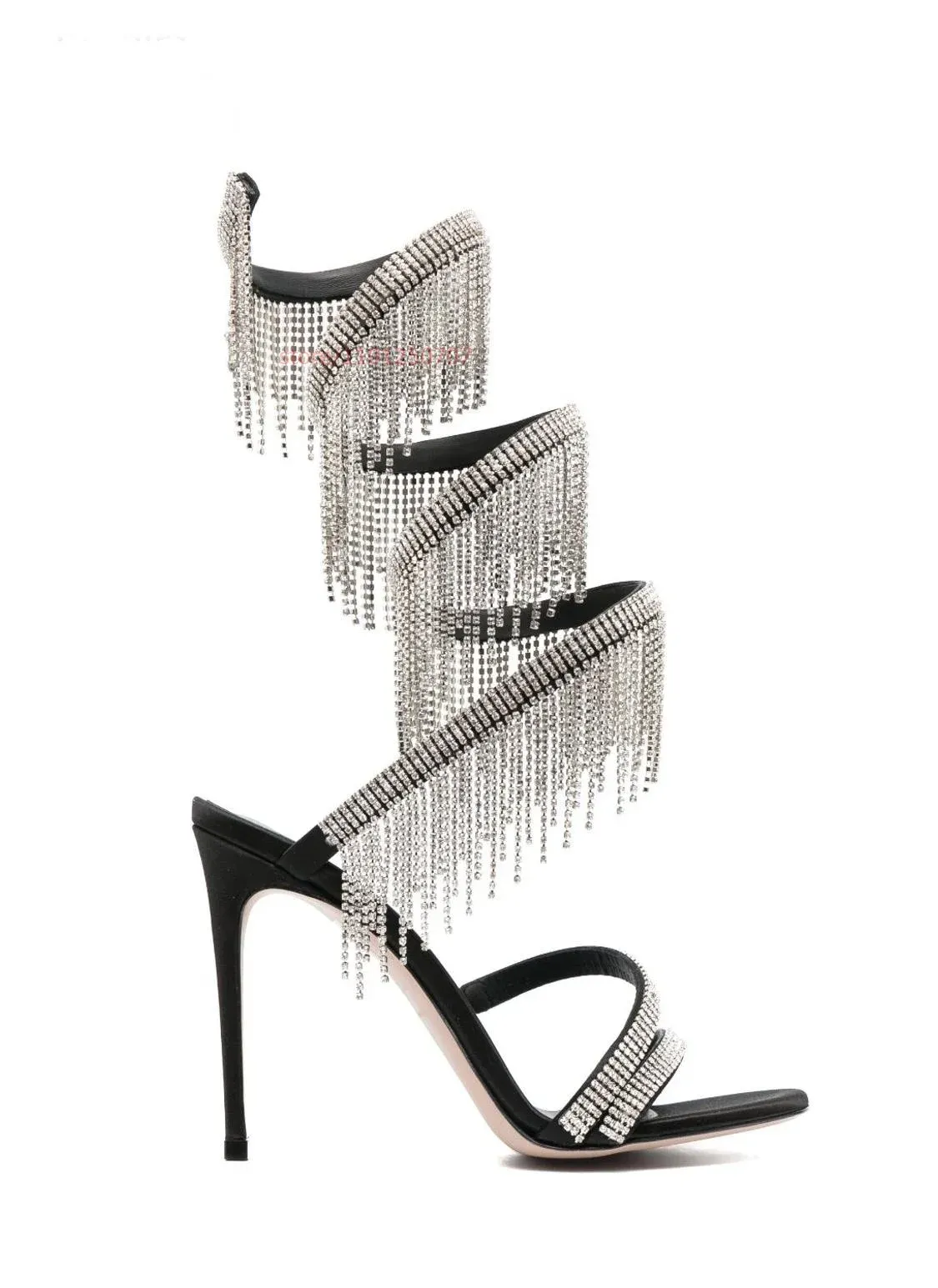 Laarzen Crystal Snake Wrap Ladies Luxe Zomer Sandaalschoenen Tassel Crystal Diamond Party Wedding Dunne Heel Summer Gladiator Boot