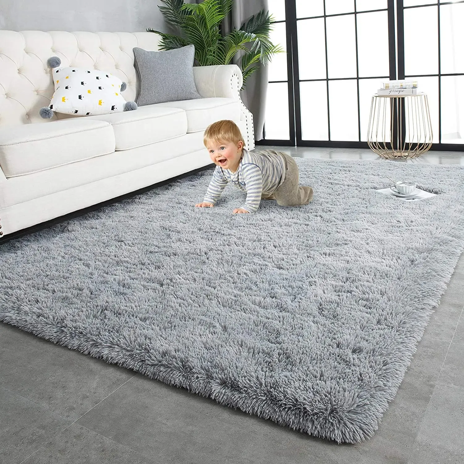 Tapis en peluche moelleux Ultra doux intérieur moderne tapis salon tapis de jeu pour enfants chambre décor à la maison tapis de pépinière 240322