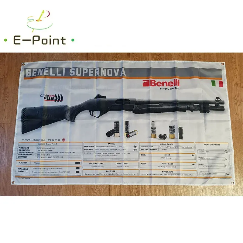 Akcesoria Benelli Supernova Gun Flag 3 stóp*5 stóp (90*150 cm) Dekoracje świąteczne dla flagi domowej baner wewnętrznych dekoracje zewnętrzne M122