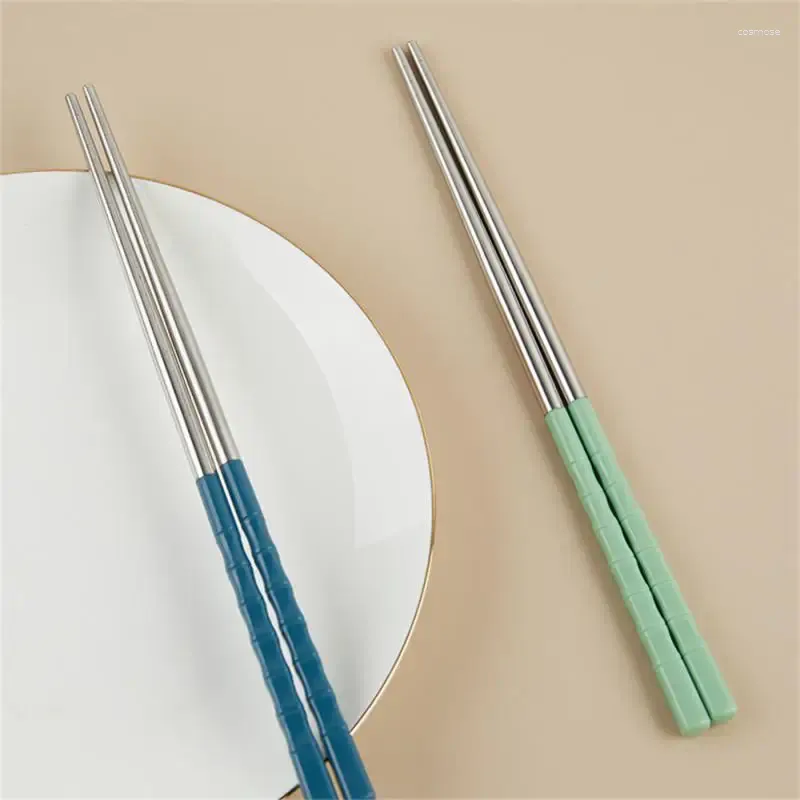 Eetstokjes roestvrij staal antislip kleurrijke kwaliteit stokken servies Chinese eetstokje 5 kleuren keukentafelgereedschap