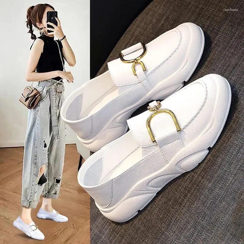 Casual Shoes Spring/Autumn Fashion Comfort Creepers Loafers Mocassin Femme White Platform Flat Heel Women Sneakers