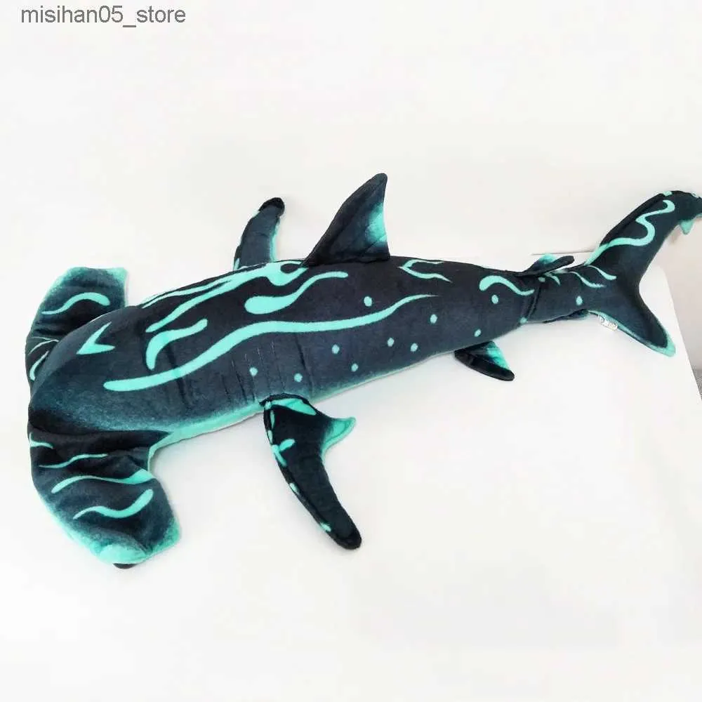 Plush Dolls Cartoon simulation Hammer Shark Doll childrens plush toy Christmas gift Sea Fish Shark Pirlo childrens stuffed toy Q240322