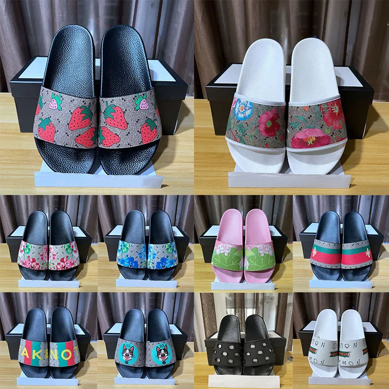 Men Women Slippers Slides Slipper Summer Sexy Sandals Mens Luxurys Designers Rubber Sandal Flats Fashion Old Flower Shoes Ladies Beach NO311