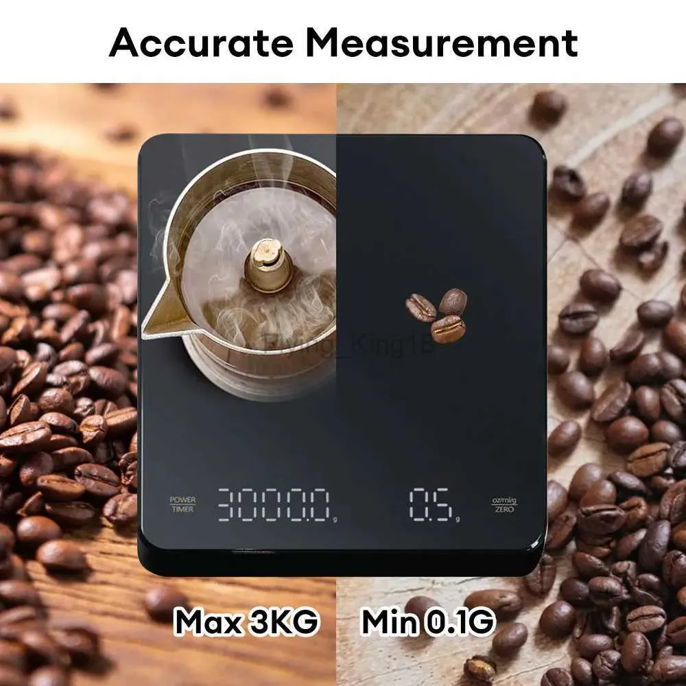 가구 규모 에스프레소 주방 커피 규모가있는 스마트 타이머 3kg/0.1g 고 정밀 전자 스케일 바리 스타 선물 홈 전자 스케일 240322