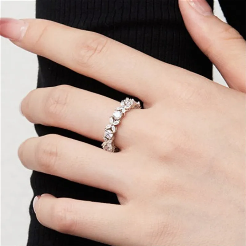 Bagues en argent sterling 925 avec diamants pour femme, fête de mariage, zircone blanche 5A, bague de fiançailles, bijoux de luxe, rencontres, tenue quotidienne, boîte cadeau pour ami, taille 6-9