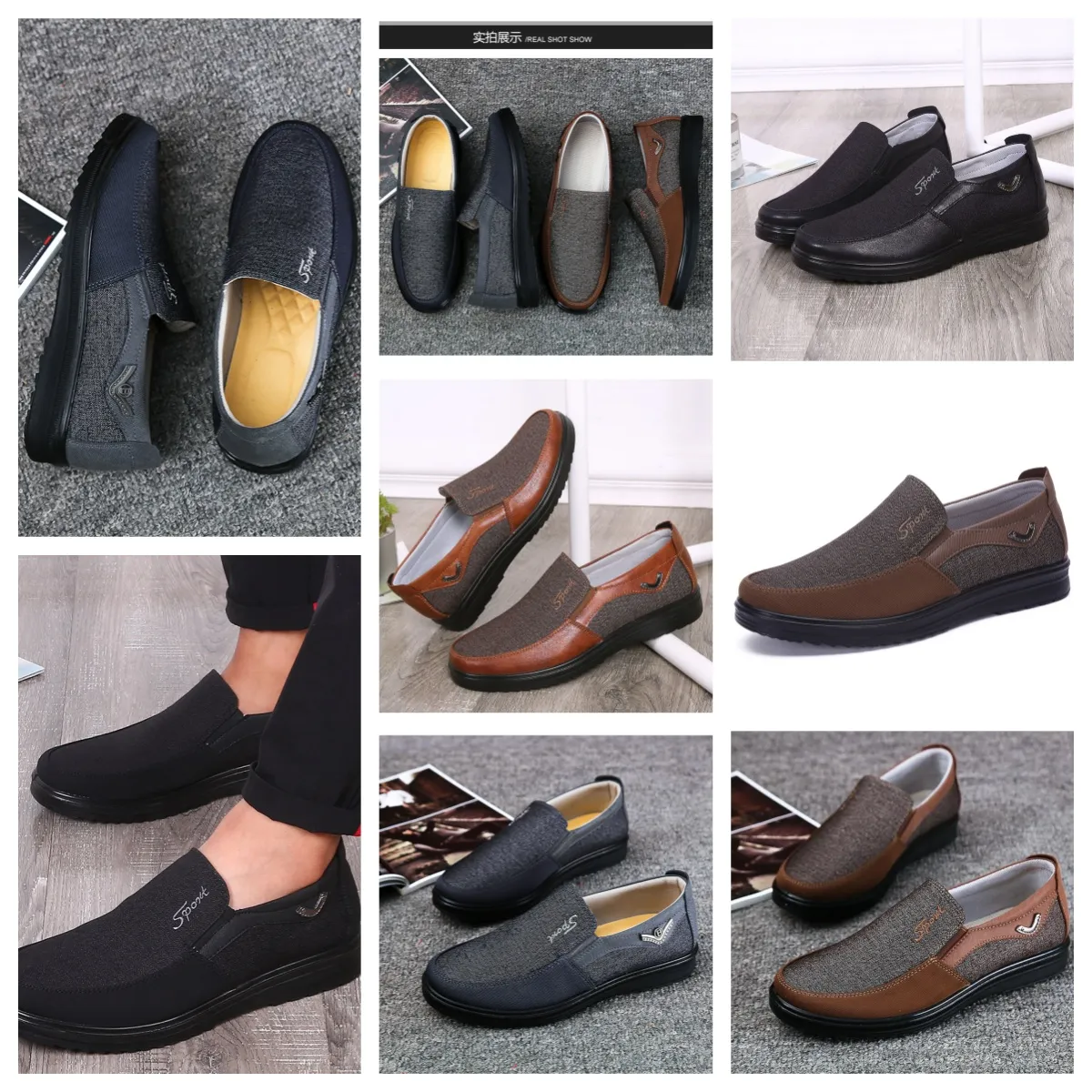 Chaussure décontractée gai baskets sportives tissu moule hommes formels classiques top chaussures softs semelle pantoufle plates en cuir chaussures de chaussures noires confort soft size 38-50