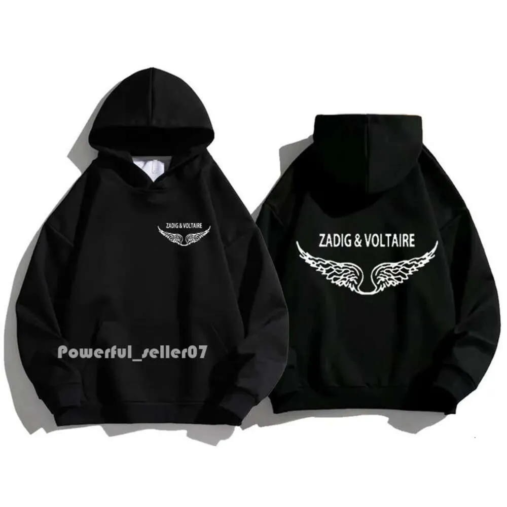 Womens Hoodies Sweatshirts Vvoltaire Zadigs Fashion Märke Spring Autumn Casual Pullover Men Top Solid Color Hooded 1877