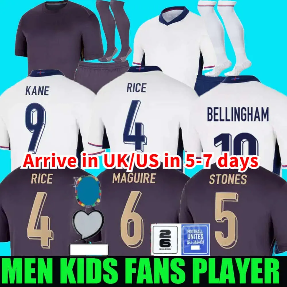 Englands Bellingham Futbol Formaları 2024 Euro Kupa Milli Takımı Toone Futbol Gömlek Beyaz Bright Kane Sterling Rashford Sancho Grealish Kadın Erkek Çocuk Kiti
