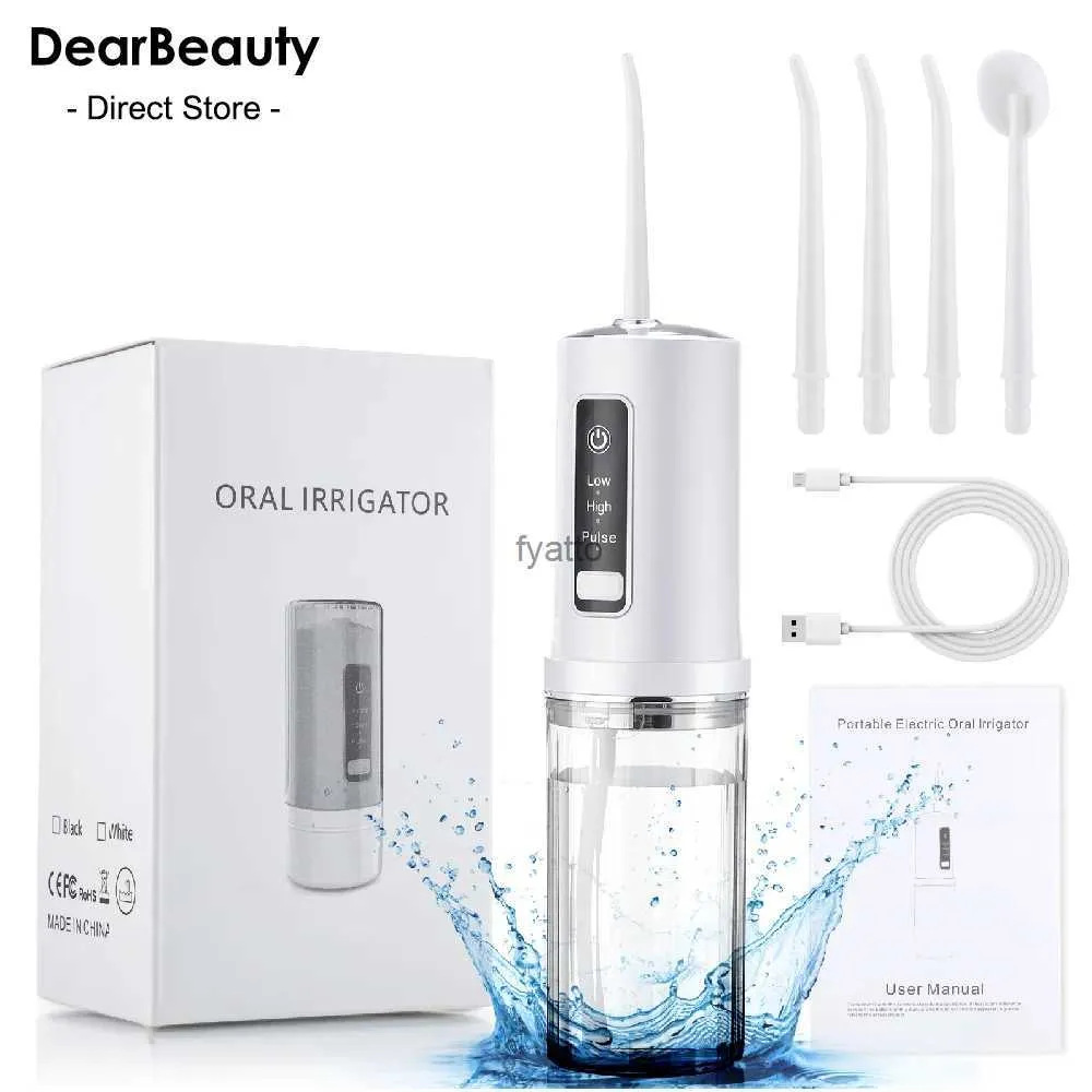 Autres appareils Fil dentaire étanche portable pour les dents 230ML irrigateur oral fil dentaire rechargeable 3 modes IPX7 nettoyant de blanchiment des dents étanche H240322