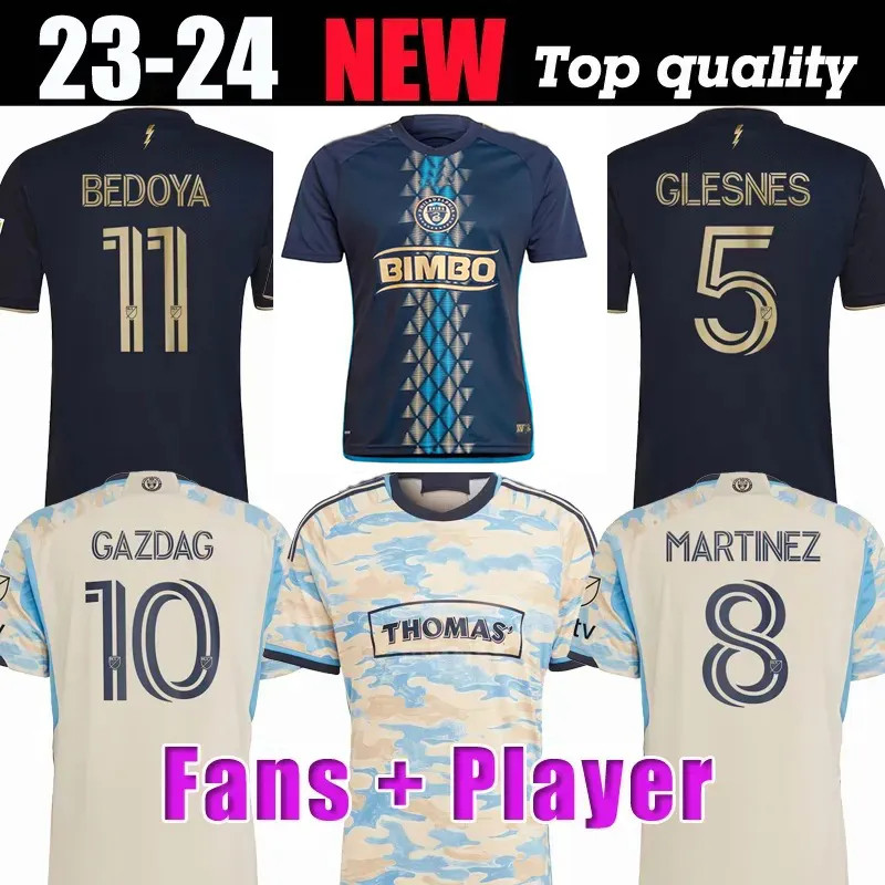 23 24 Philadelphia Union Futebol Jerseys # 10 GAZDAG GLESNES MARTINEZ BEDOYA Uniforme 2023 2024 # 22 AARONSON PRZYBYLKO Futebol Homens Kit Camisas