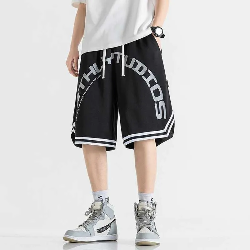 Heren shorts Basketbalshorts heren zomer letter trui shorts heren mesh shorts casual hiphop trui losse maat straatkleding jeugd 2022 J240322