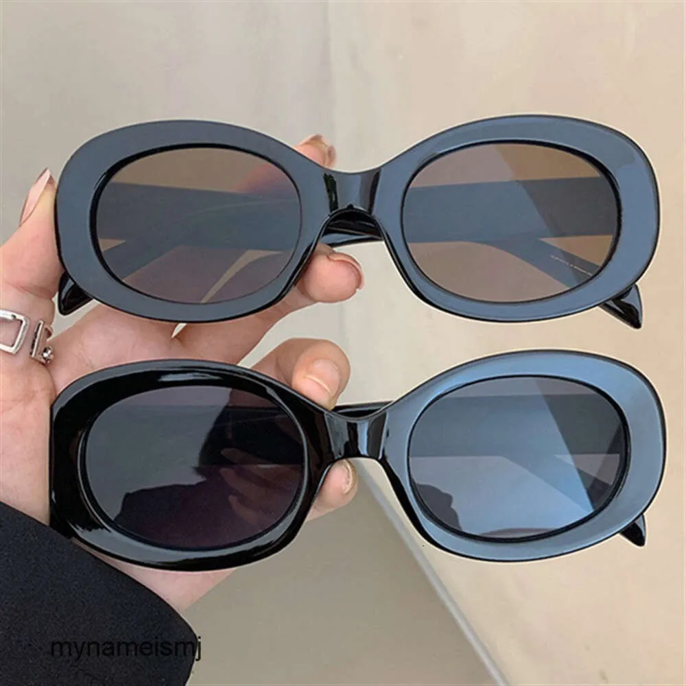 2 peças de moda designer de luxo óculos de sol ovais personalizados feminino verão versátil na moda fotografia de rua verão dirigindo protetor solar à beira-mar óculos de sol