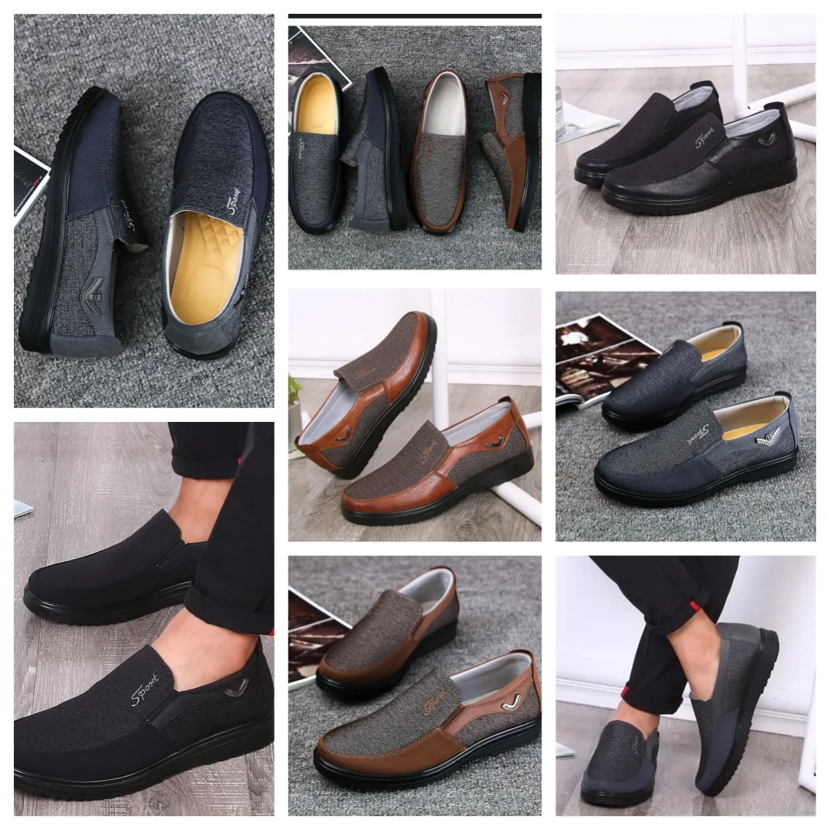 Casual Shoe GAI sneaker sports Cloth Shoe Mens Formal Classic Top Shoe Soft Sole Flats Leather Men Shoe Black comfortable soft sizes 38-50