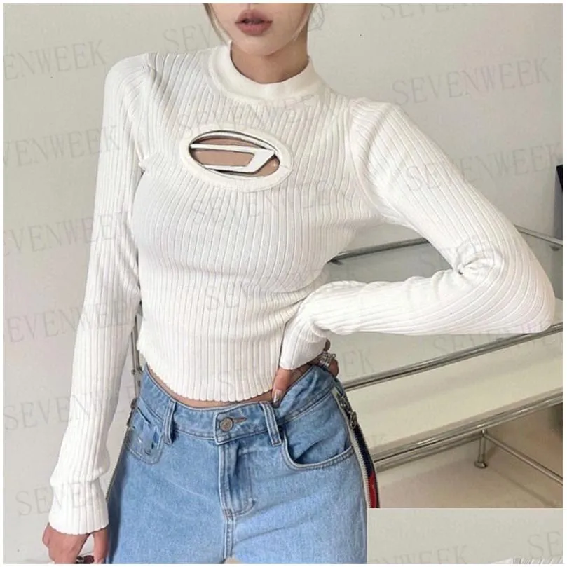 Womens Sweaters Hollow Long Sleeve Knits Shirts For Women Designer Letter Knitting Plover Fashion Casual Tops Drop Delivery Apparel Cl Otwa0