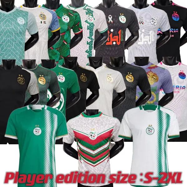 アルジェリアプレーヤーファン22 2023 2024サッカージャージー2つ星のデロートオウナスベンタレブマフレズベラリスリマニベンナーシートレーニングフットボールシャツサイズs-xxl
