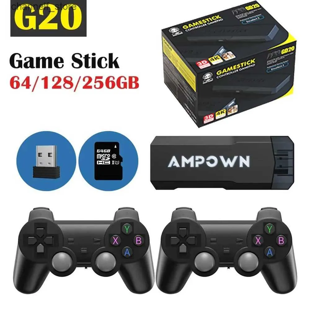 Controladores de juegos Joysticks GD20 4K TV Game Stick Consola de videojuegos 60fps HDMI Salida de baja latencia Consola retro portátil 256G Juegos incorporados de 70KY240322