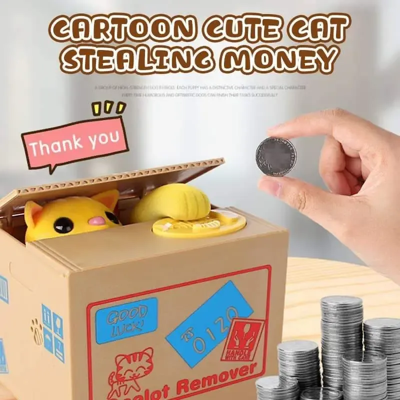 Boxes Cat Panda Stealing Coin Money Boxes Automatic Coin Piggy Bank Money Saving Box Coins Storage Children Kids Gifts Dropshipping