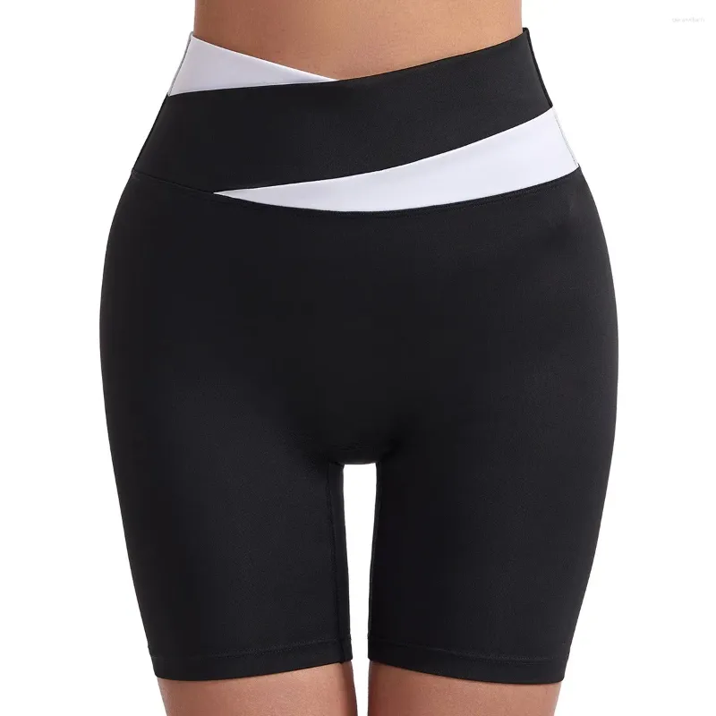 Kvinnors byxor nylon back v buyoga shorts kvinnor hög midje fitness träning gym som kör skrapning leggings byxor jogga aktivt slitage