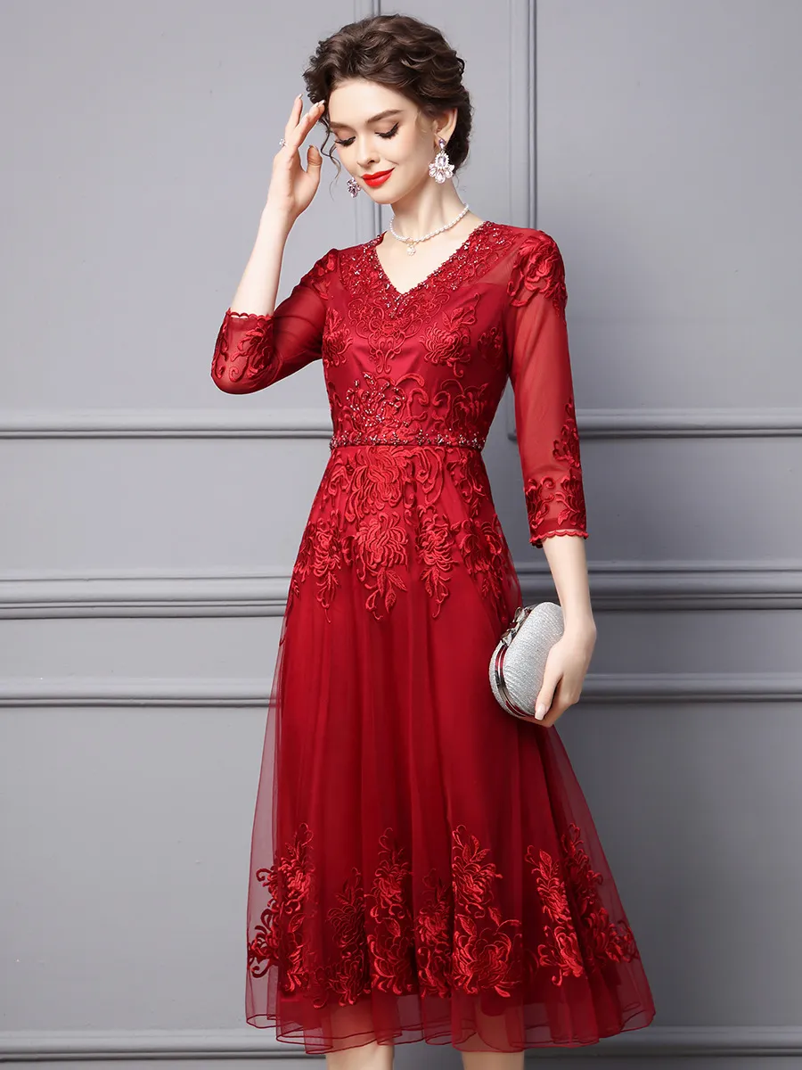 Burgundy Lace Embroidered Mother Of The Bride Dress ... From Donnaweddingdress17, $123.47 | DHgate.Com Burgundy Lace Embroidered Mother Of The Bride Dress ... From Donnaweddingdress17, $123.47 | DHgate.Com
