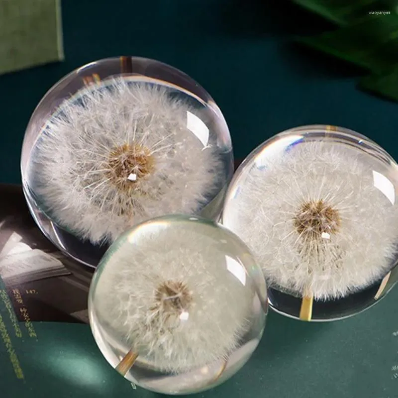 Estatuetas decorativas bola de cristal exclusiva com flor adiciona elegância ao espaço facilmente portátil dreamball hortênsia roxo 8cm