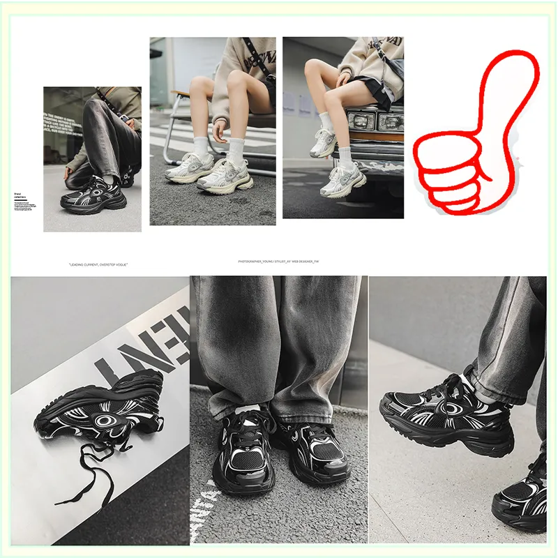 Zomer Zachte Sport-boardschoenen voor dames Mameganq Designer Hoge kwaliteit Mode Gemengde kleuren Dikke zool Buitensporten Slijtvast Versterkte schoenen1 GAI