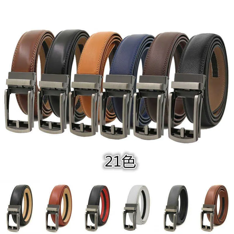 Ceinture Click pour homme avec fausse aiguille et cuir double couche