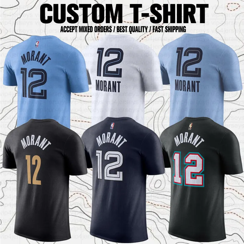 Ja Morant Basketball Sports Clubファンブランド半袖Tシャツパフォーマンス練習ティー